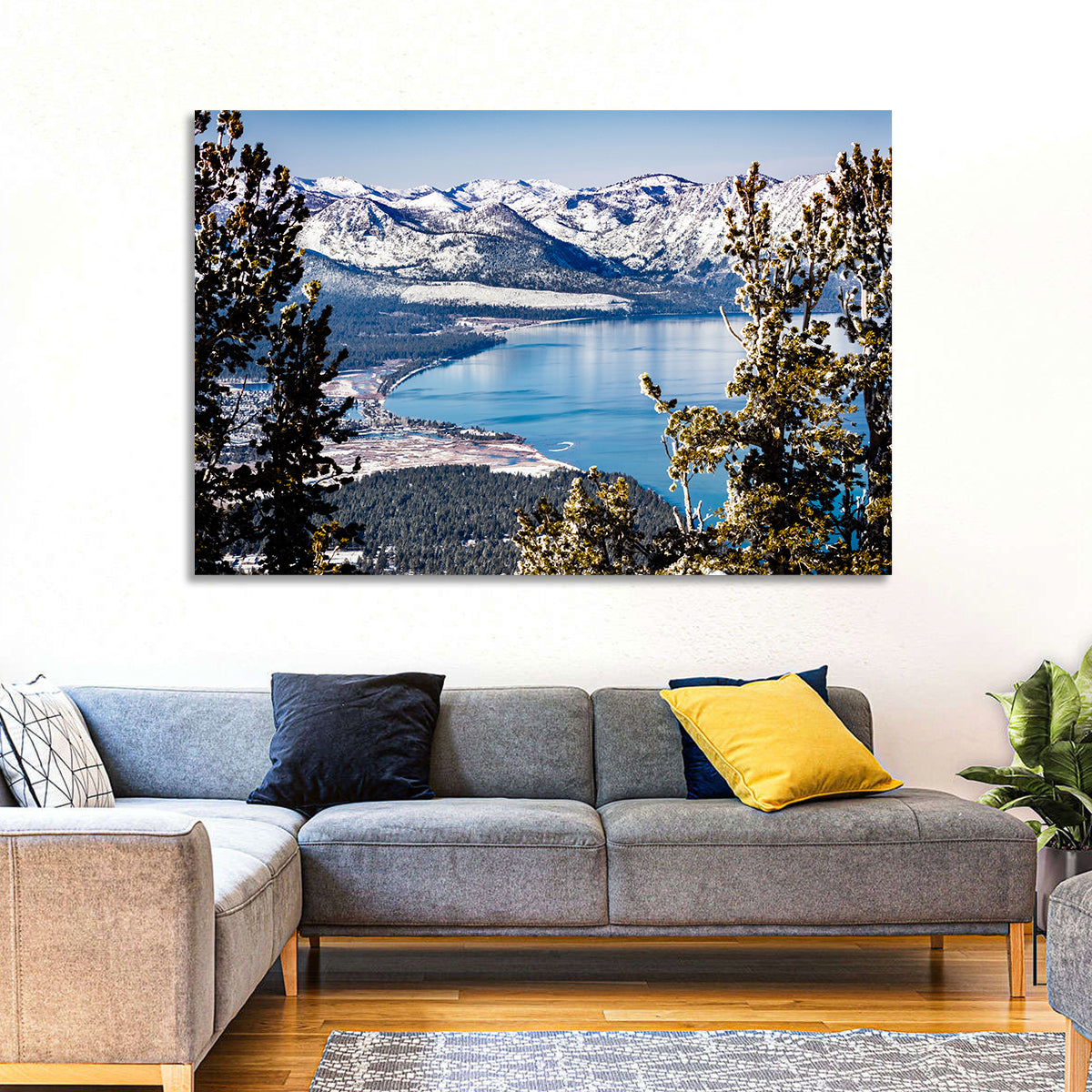 Lake Tahoe Sierra Vista Wall Art in a room, landscape