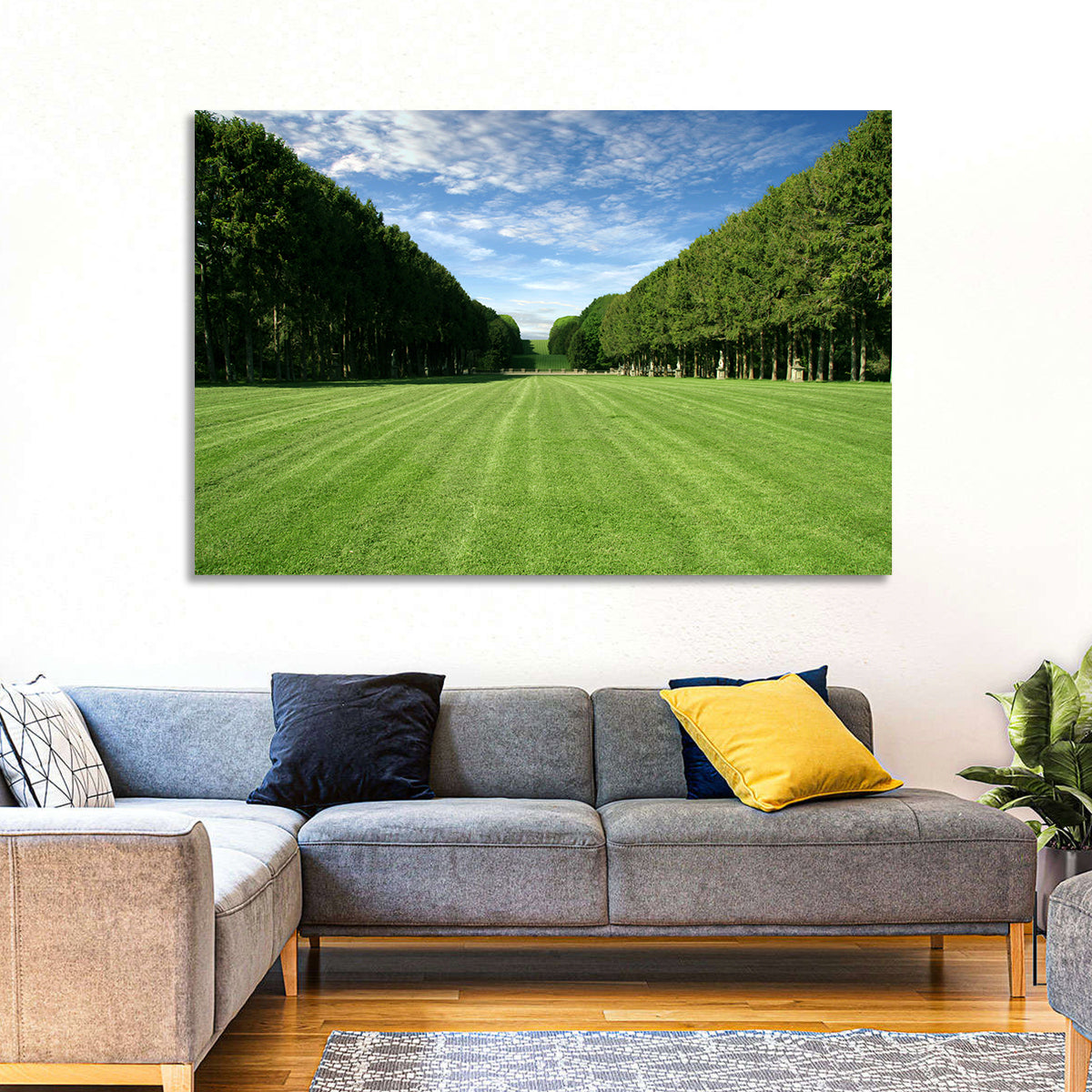 Tree-lined Manicured Lawn Wall Art in a room, landscape