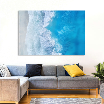 Aerial Turquoise Beach Waves Wall Art
