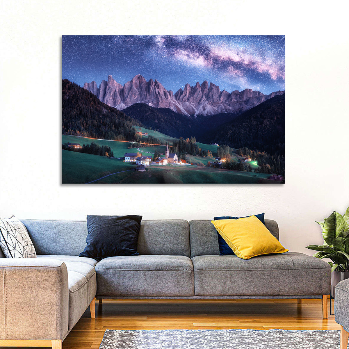 Santa Maddalena Night Sky Wall Art in a room, landscape