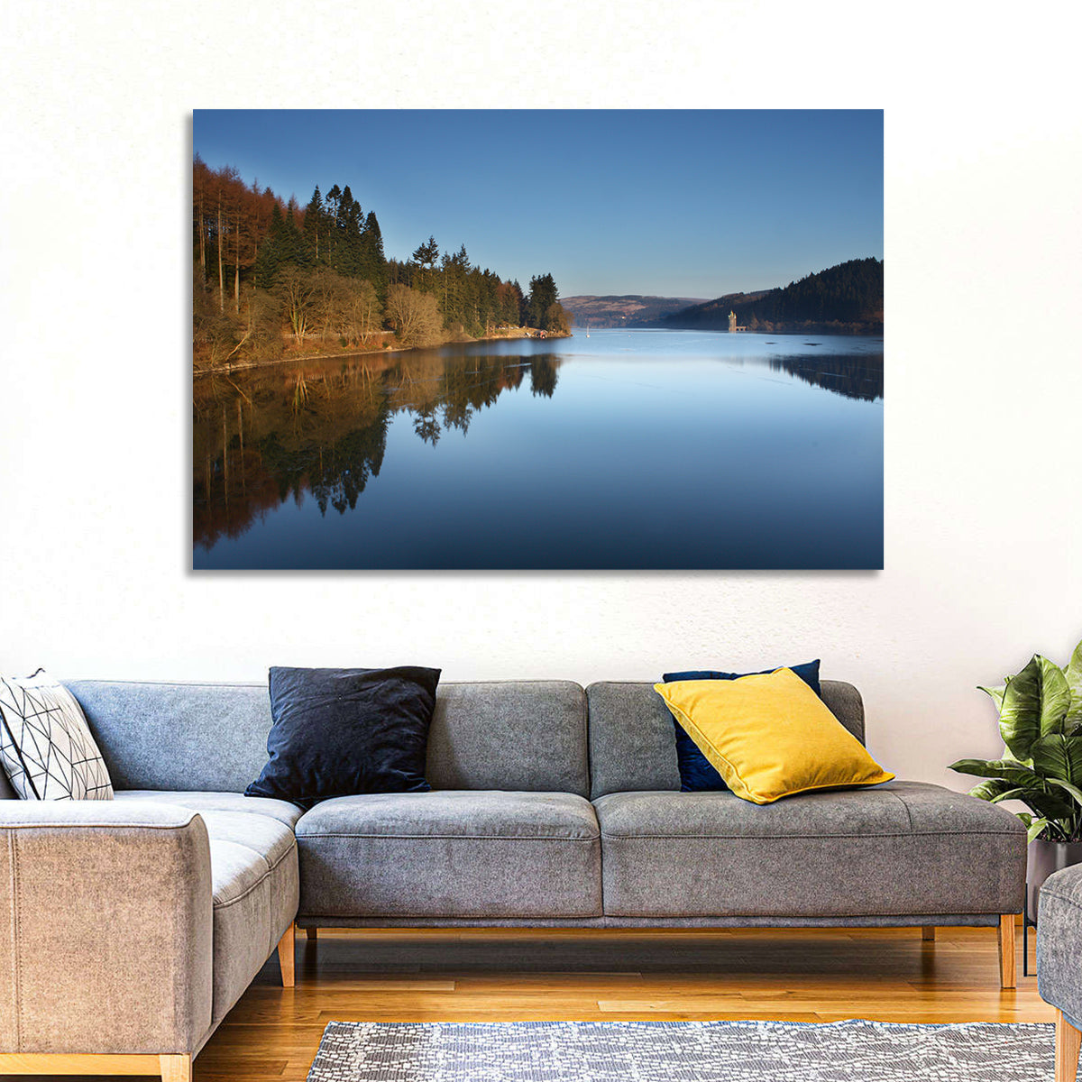 Lake Vyrnwy Golden Hour Reflection Wall Art