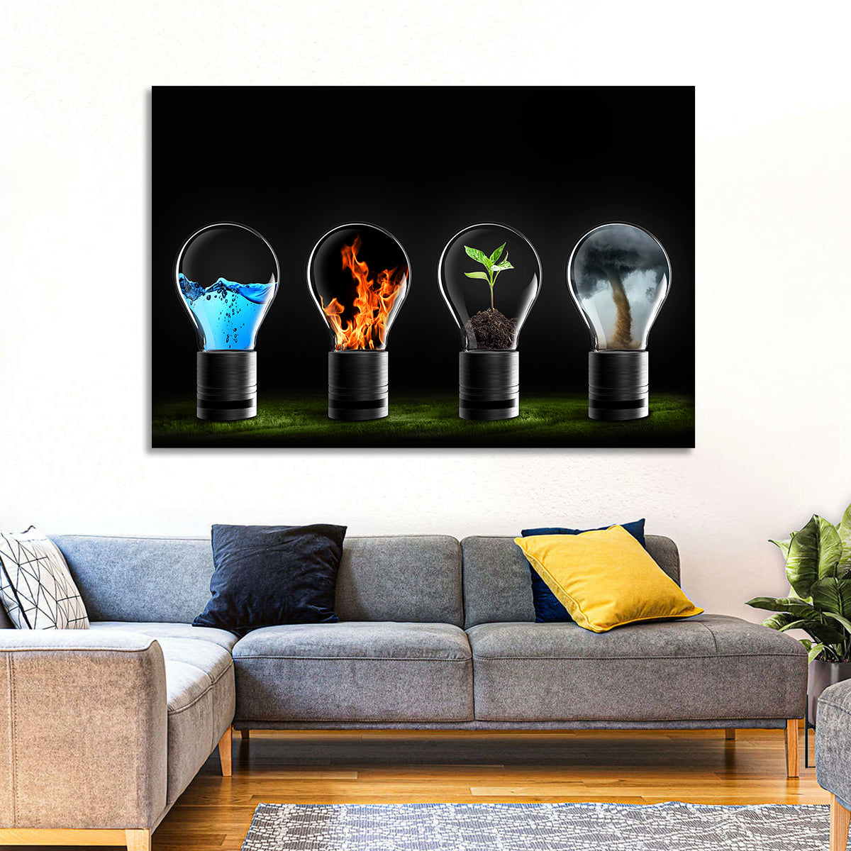 Elemental Light Bulbs Wall Art