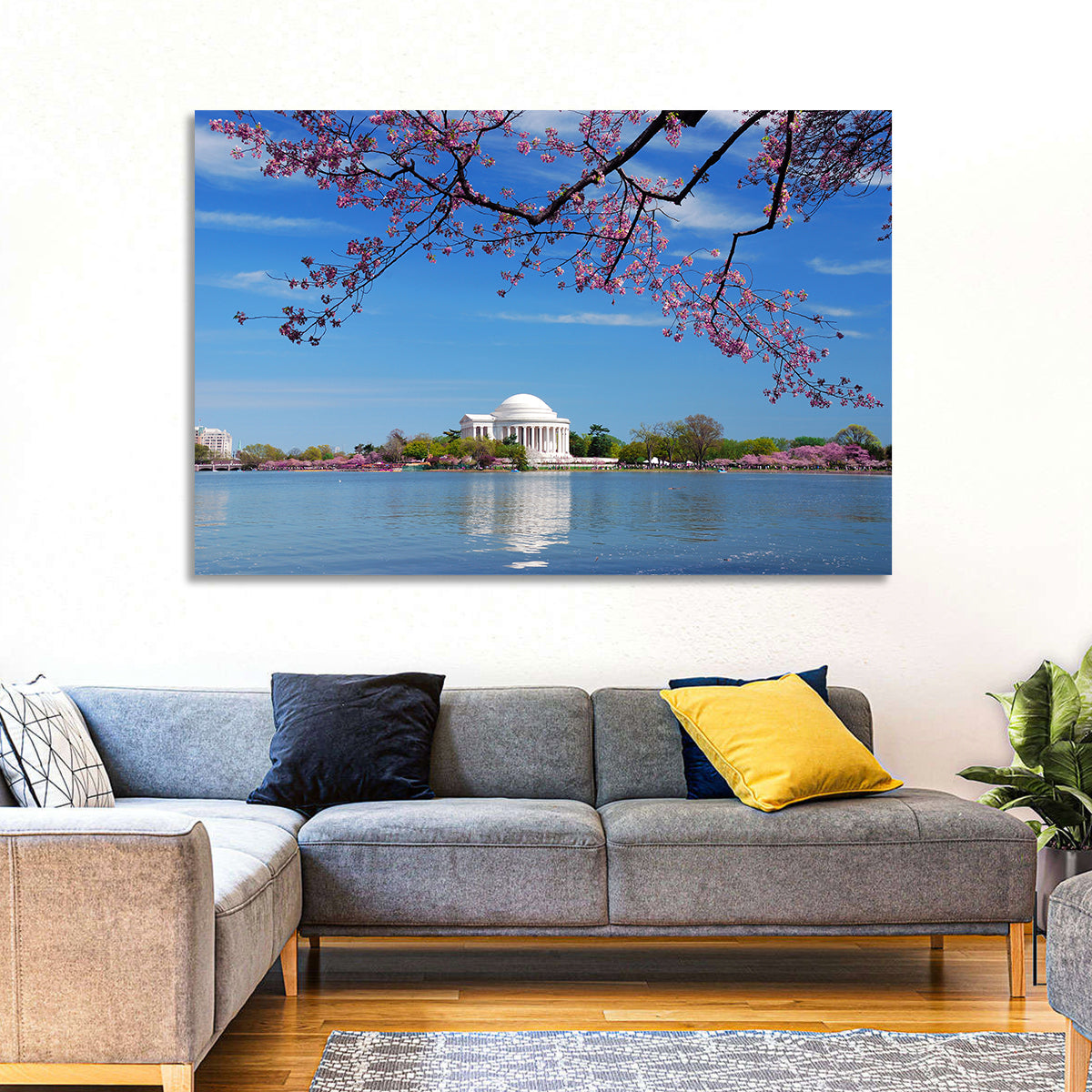 Thomas Jefferson Memorial with Cherry Blossoms Wall Art