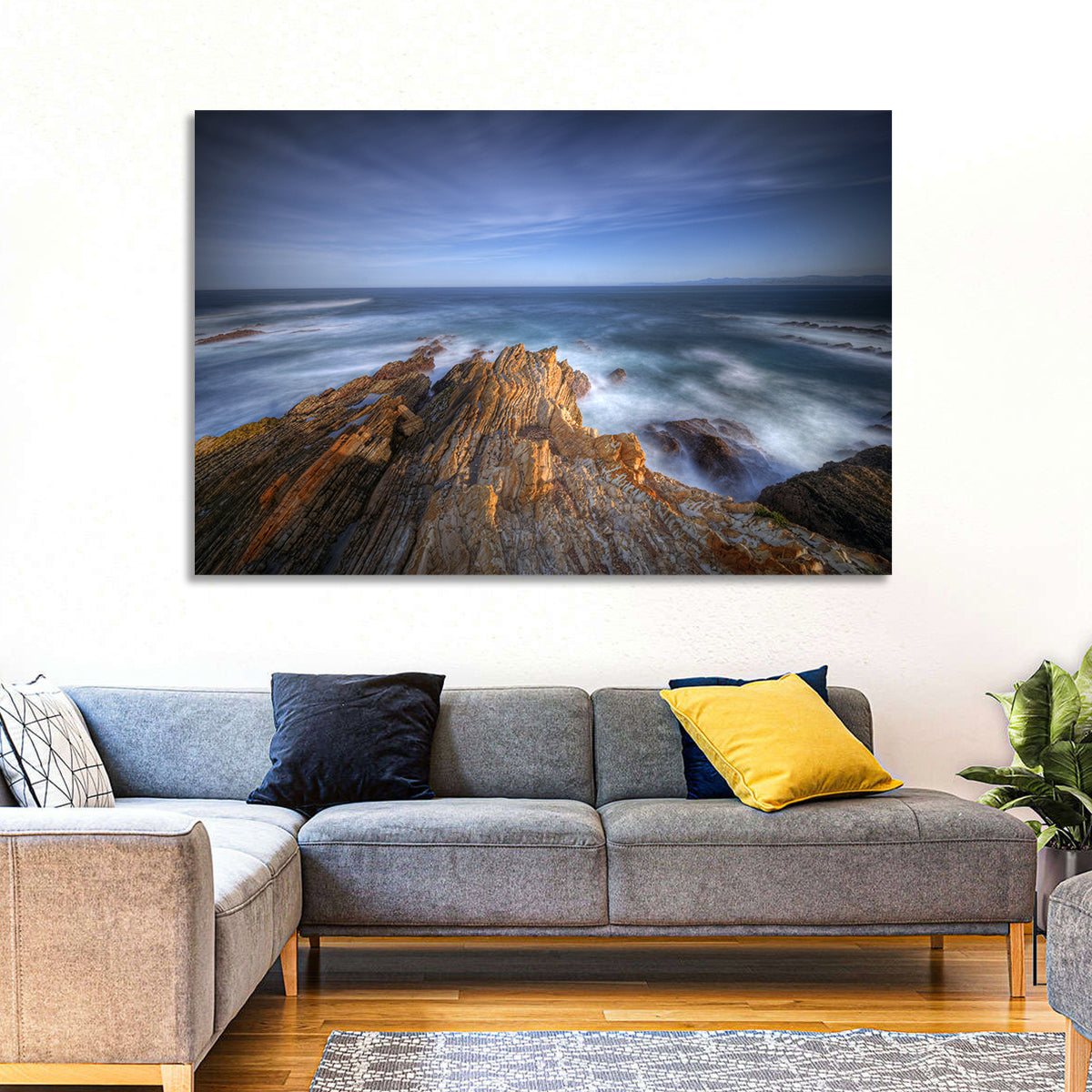 Montana De Oro Golden Coastline Wall Art in a room, landscape