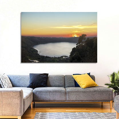 Lake Nemi Golden Sunset Wall Art