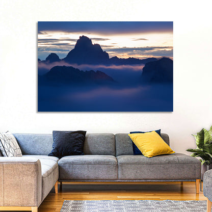 Dolomites Sunrise Silhouette Wall Art