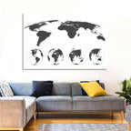 Stylized World Map and Globe Icons Wall Art