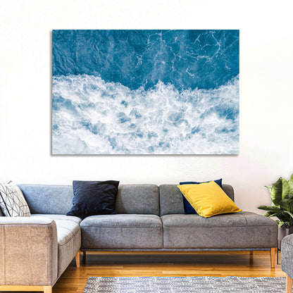 Stormy Blue Sea Wave Wall Art
