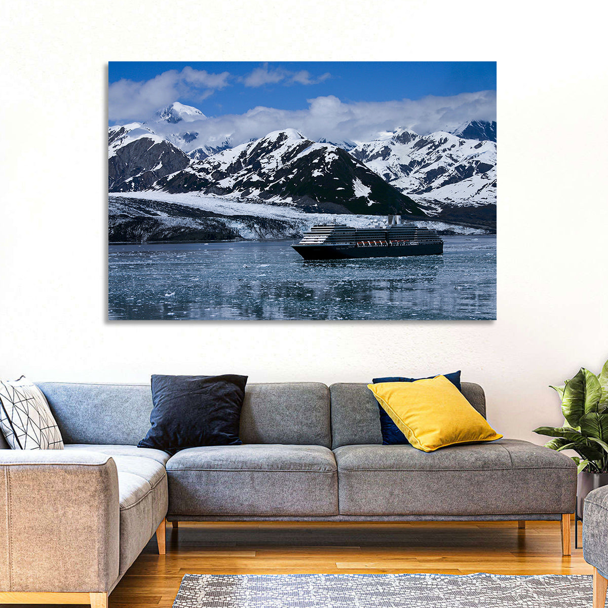 Cruise Ship in Yakutat Bay Wall Art in a room, landscape