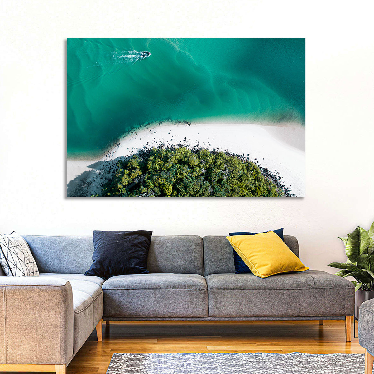 Clam Beach Aerial View Wall Art
