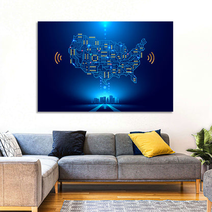 USA Circuit Map Wall Art