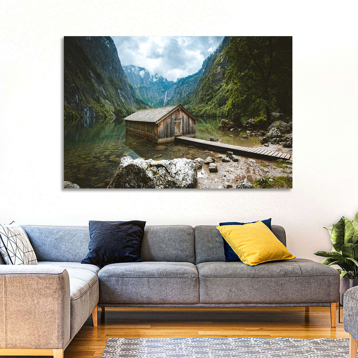 Cabin on Lake Obersee Wall Art