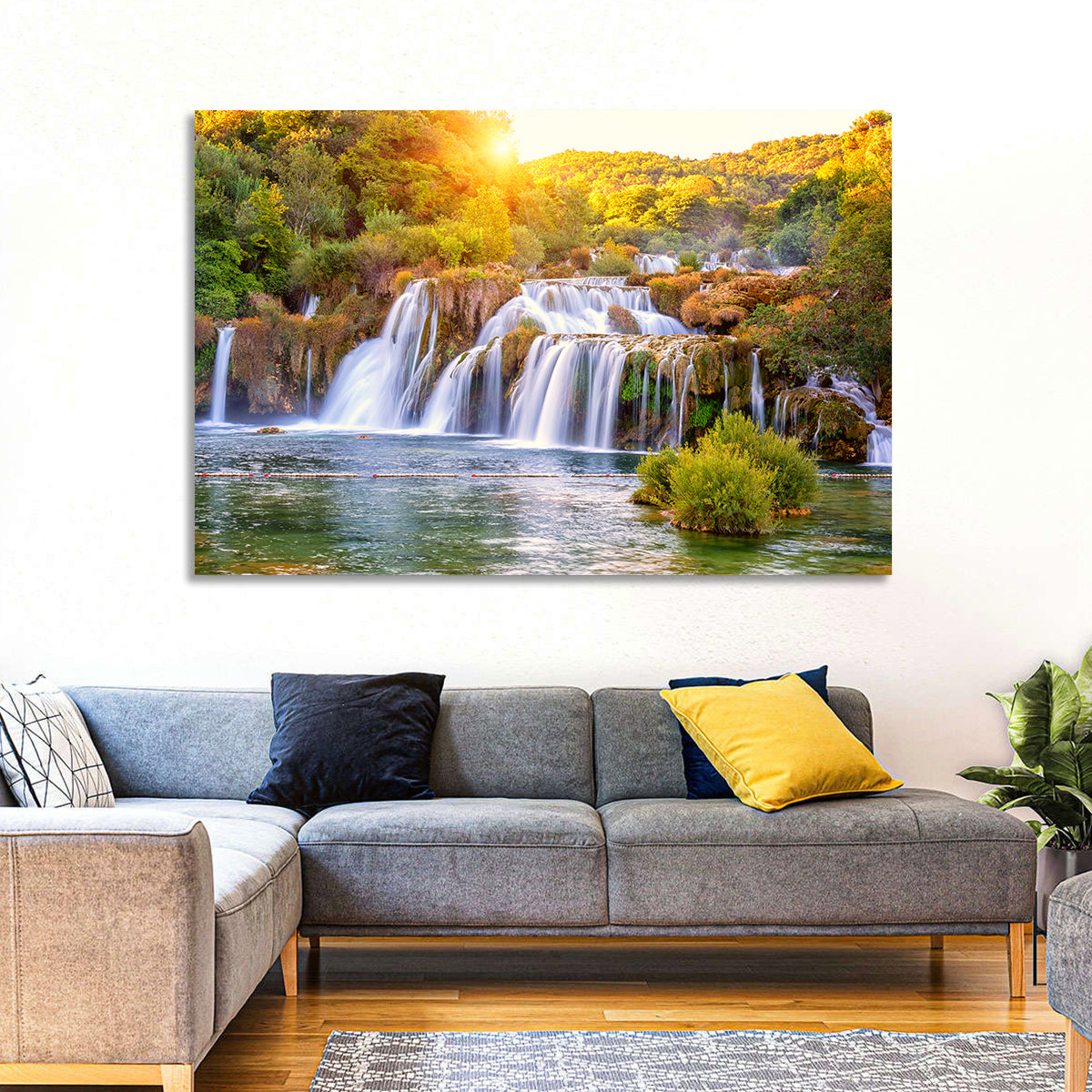 Skradinski Buk Waterfall at Golden Hour Wall Art