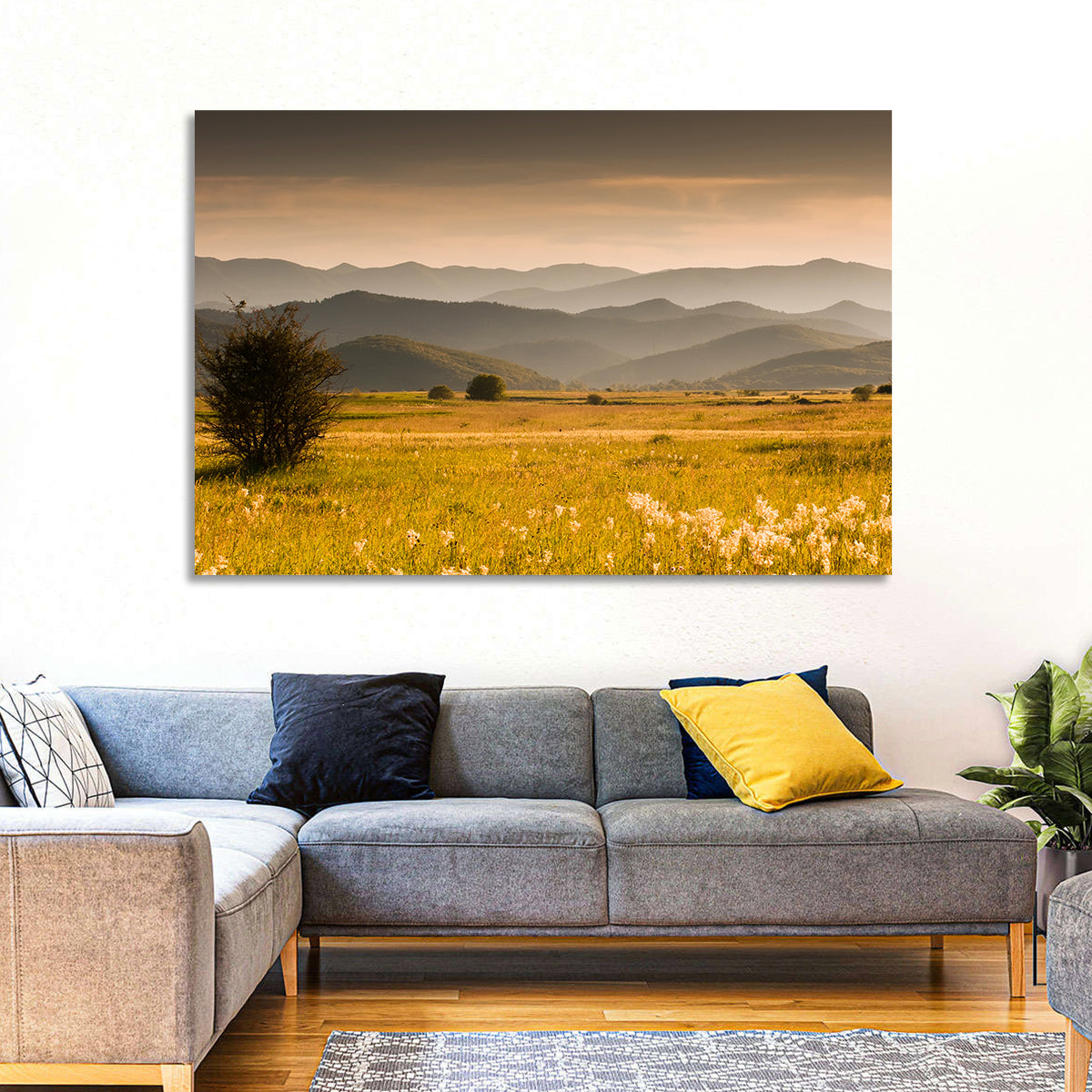 Golden Hour Countryside Hills Wall Art