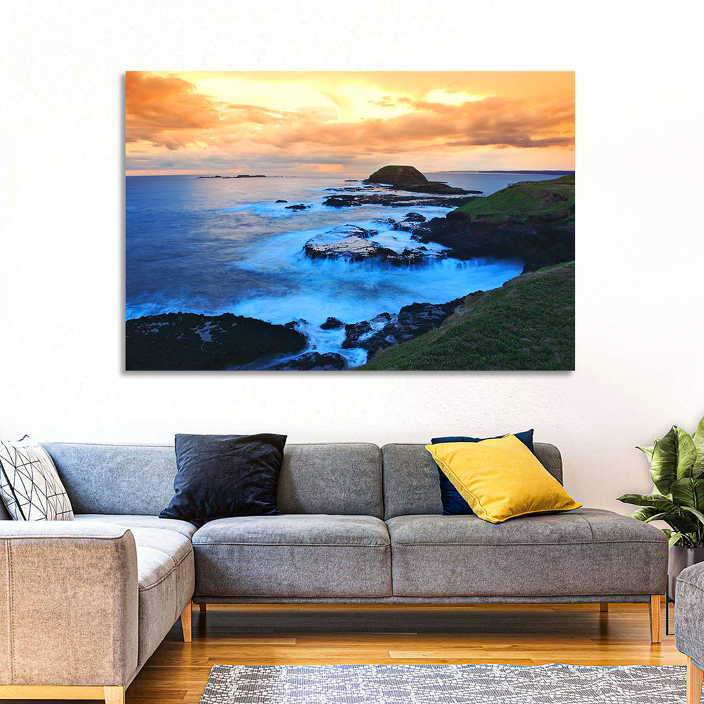 Phillip Island Cliffs at Sunset Wall Art
