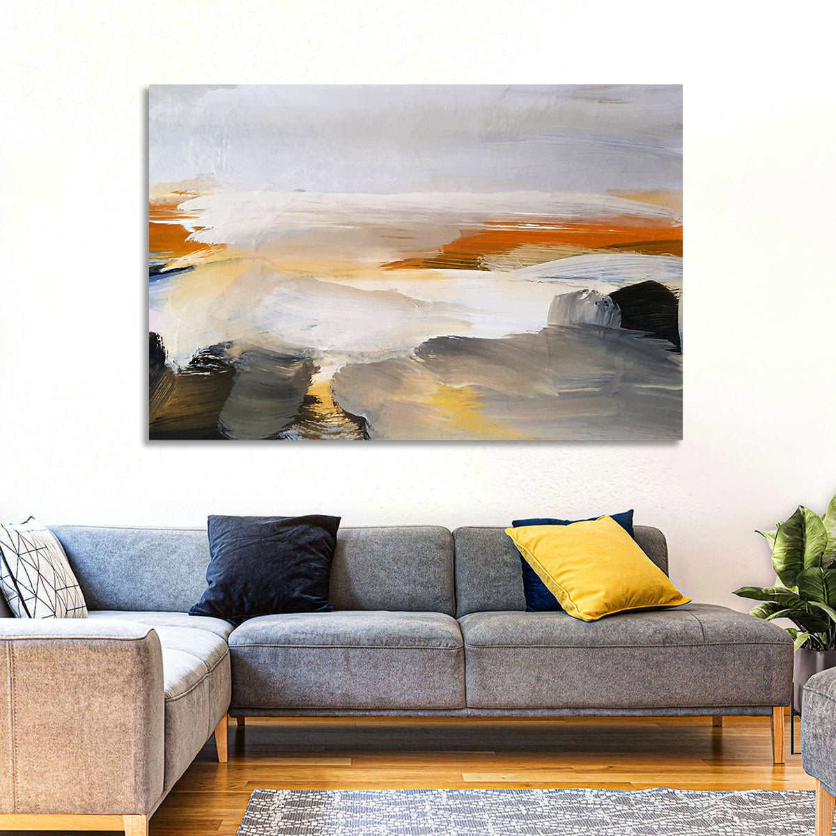 Misty Coastal Horizon Wall Art