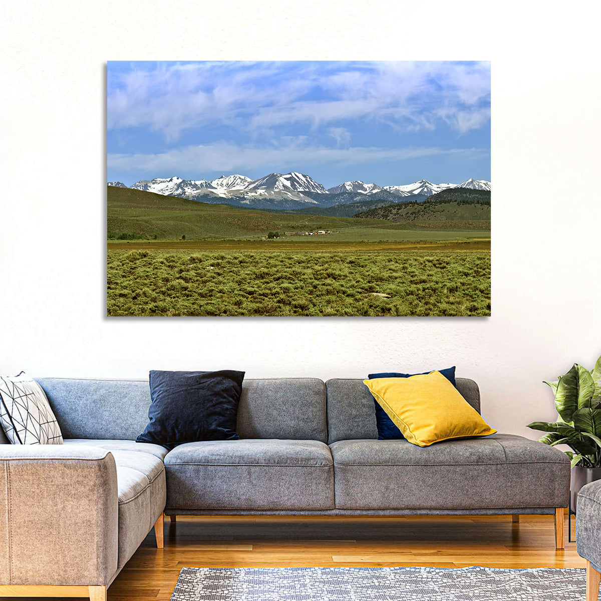 Sierra Nevada Sagebrush Plains Wall Art in a room, landscape