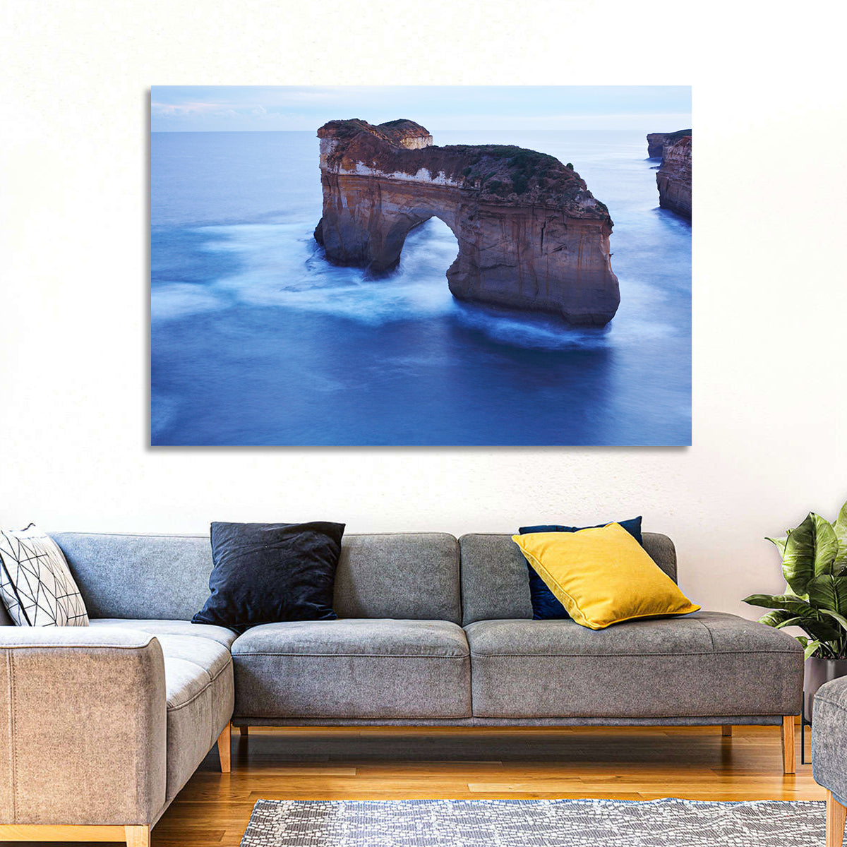 London Arch Ocean Cliffs at Dawn Wall Art in a room, landscape