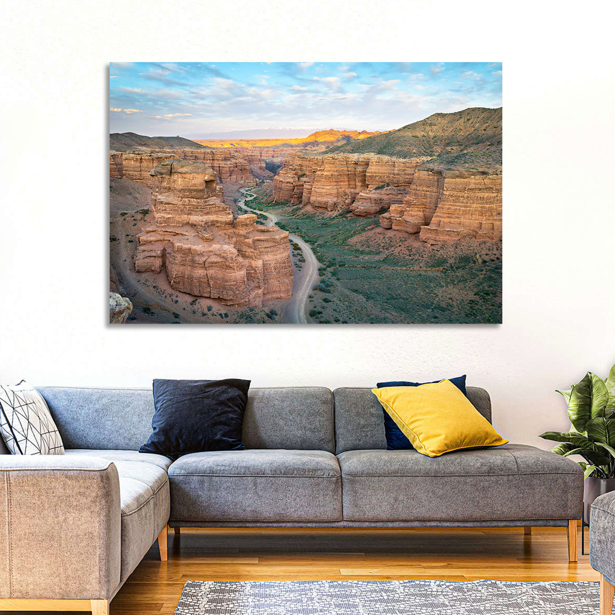 Charyn Canyon at Golden Hour Wall Art