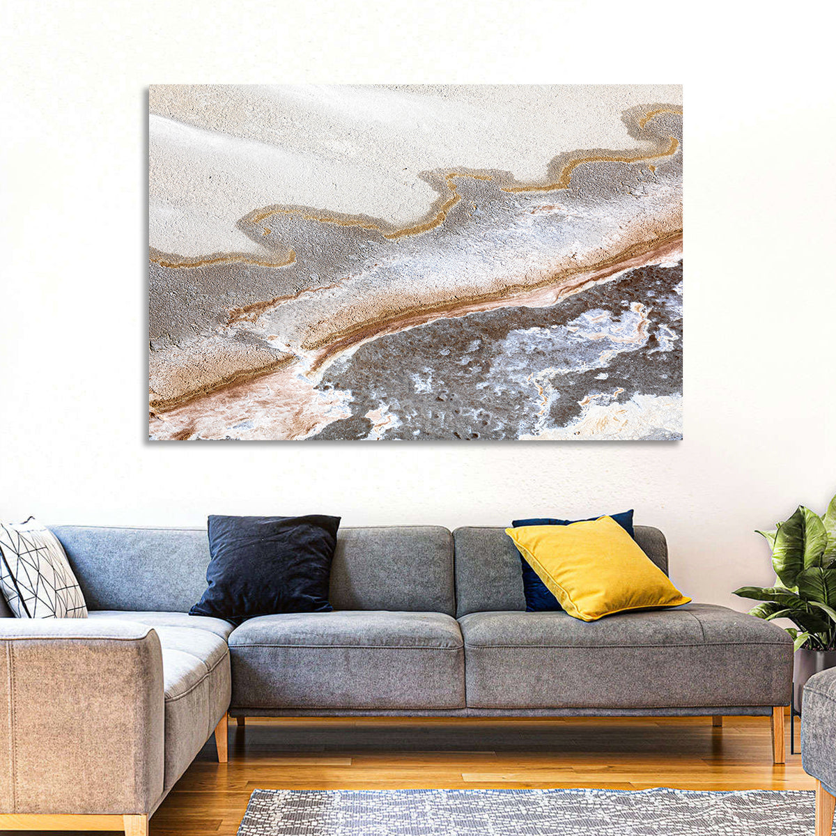 Lake Eyre Salt Flats Wall Art in a room, landscape