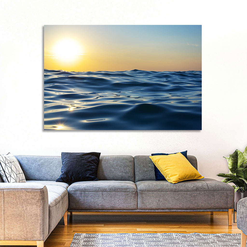 Sunset Over Calm Waves Wall Art