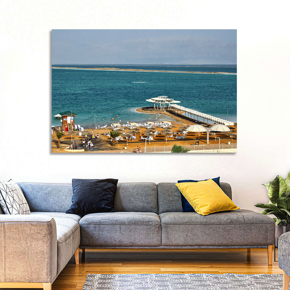 Dead Sea Boardwalk Wall Art in a room, landscape
