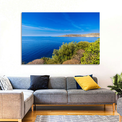 Sunlit Albanian Coastline Wall Art
