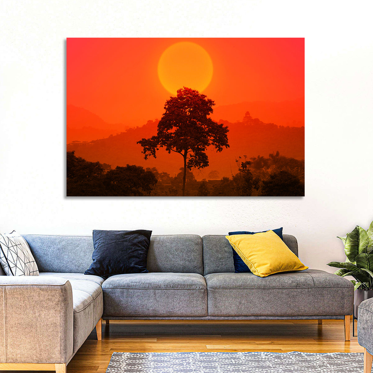 African Summer Sunset Wall Art