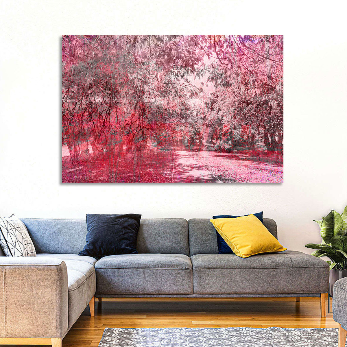 Pink Autumn Pathway Wall Art
