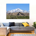 Afghan Snow-capped Peaks Above Forested Foothills Wall Art