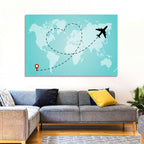 Heart Flight Map Wall Art