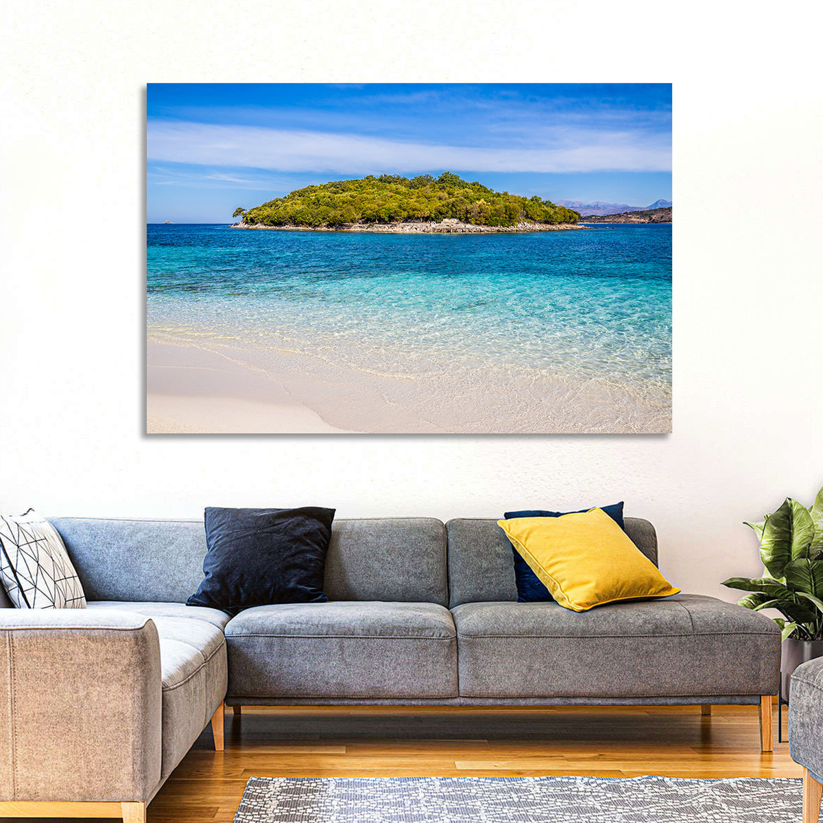 Butrint Turquoise Island Beach Wall Art