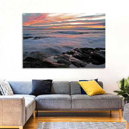 Rocky Coast Sunset Wall Art