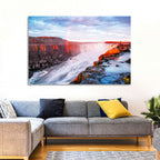 Golden Hour Selfoss Falls Rainbow Wall Art