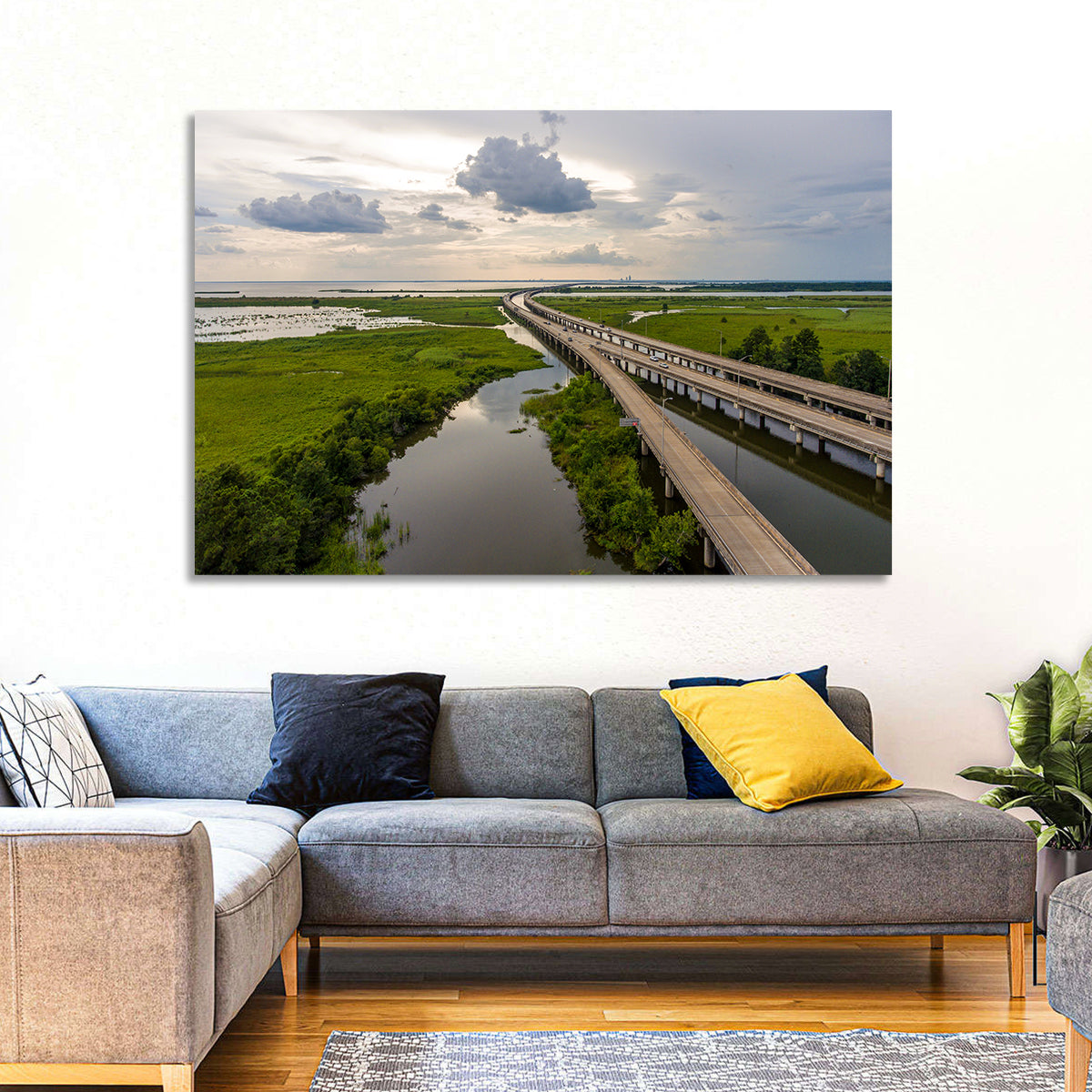 Interstate 10 Bridge Wall Art in a room, landscape