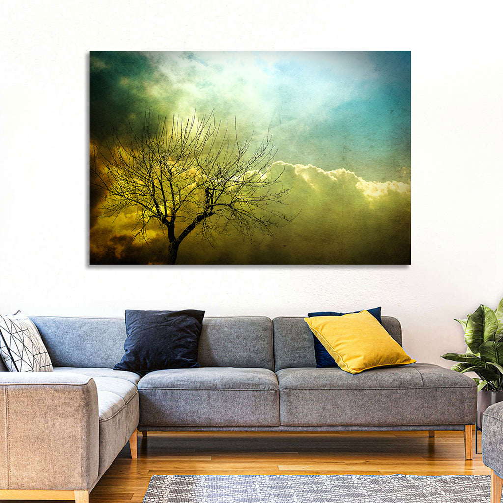Moody Winter Tree Landscape Wall Art