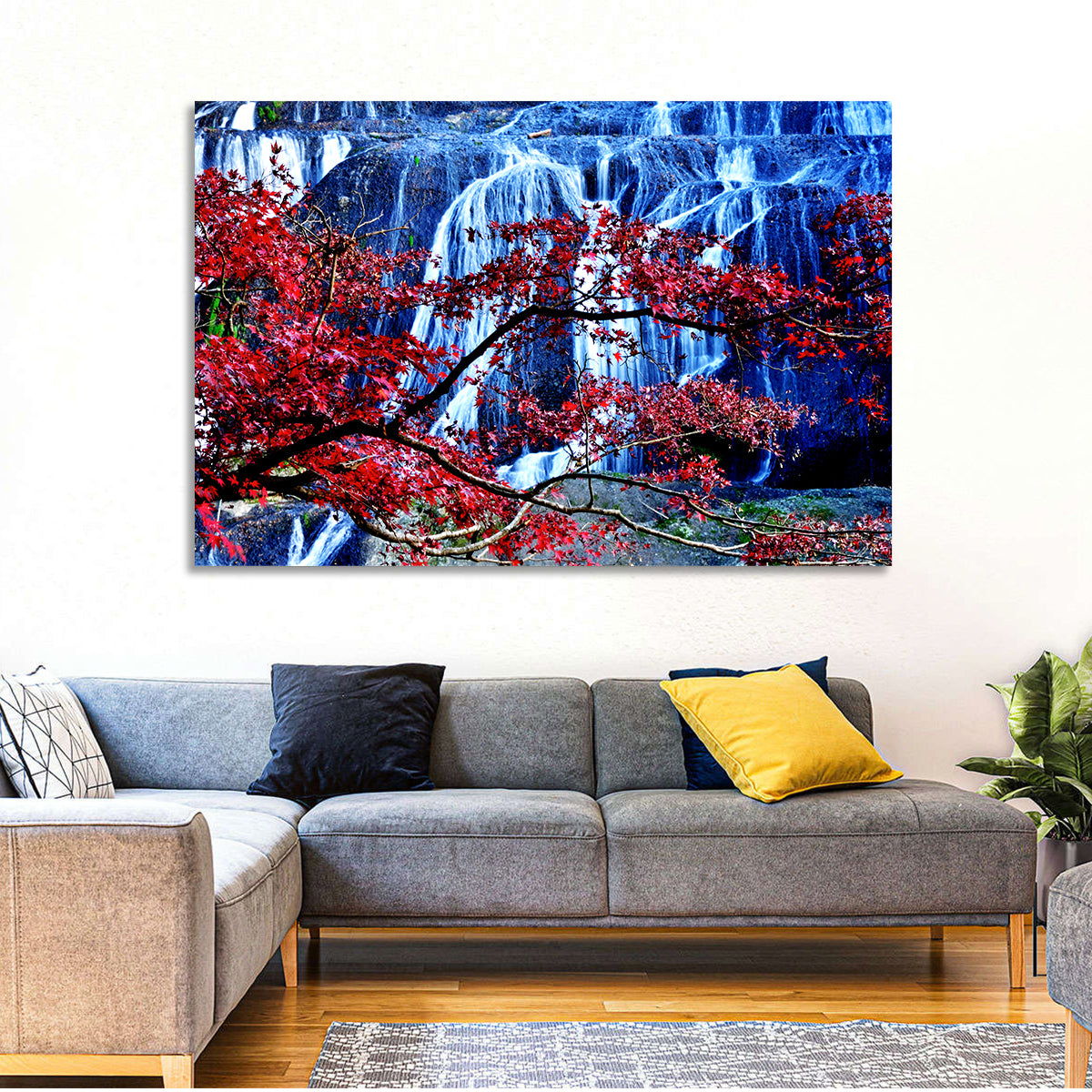 Fukuroda Waterfall Wall Art in a room, landscape
