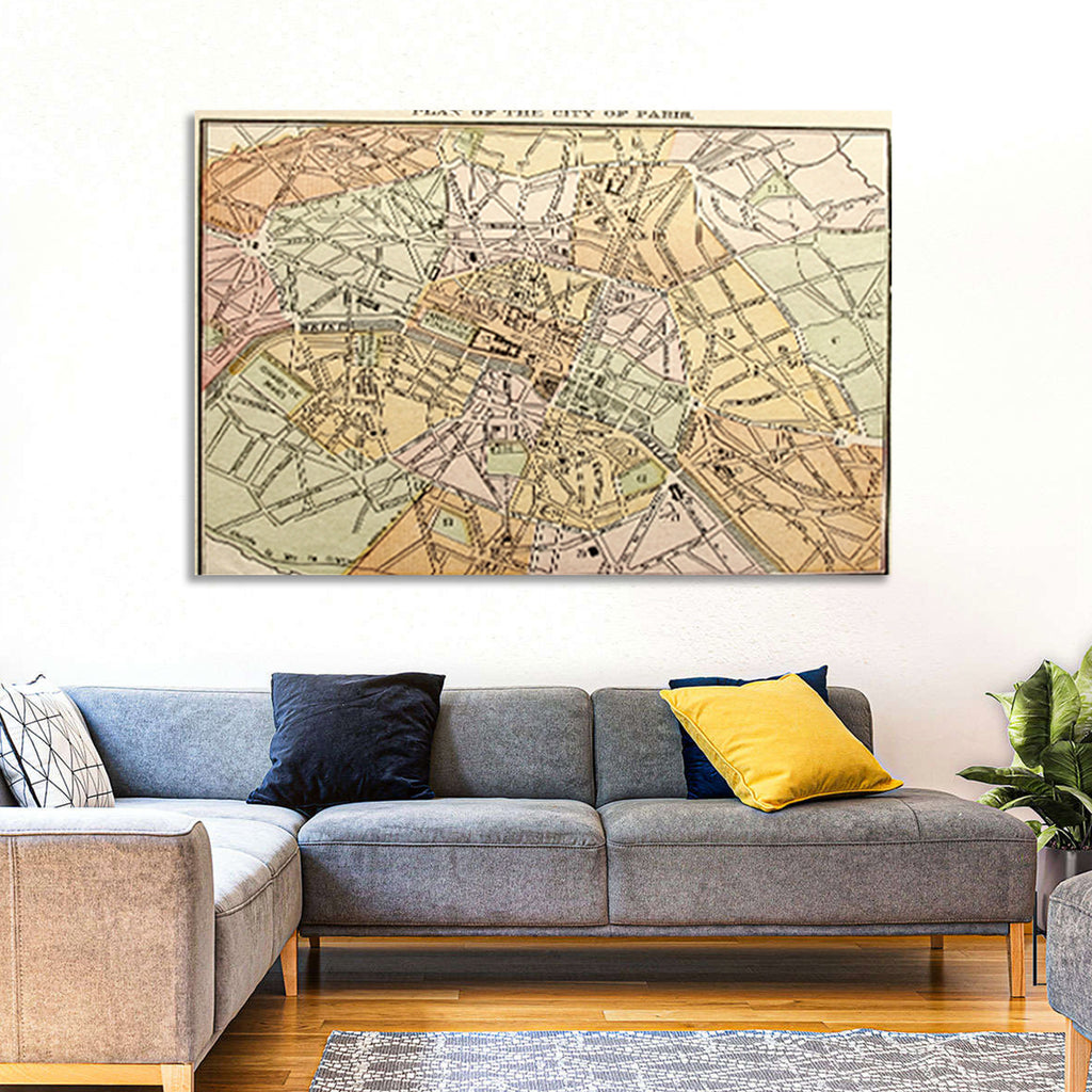 Plan of Paris Wall Art