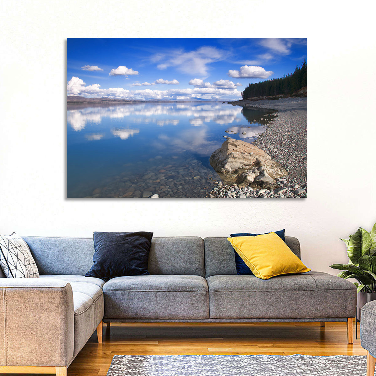 Pukaki Pebbled Shoreline Wall Art