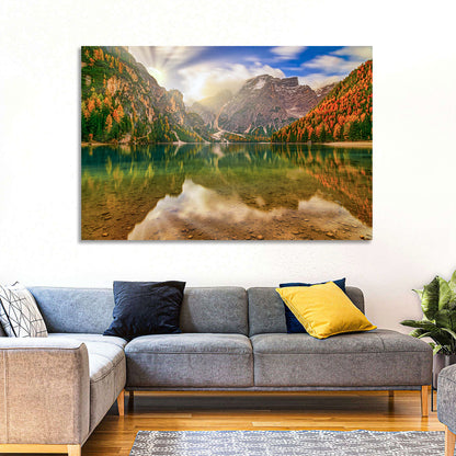Lago Di Braies Sunrise Wall Art