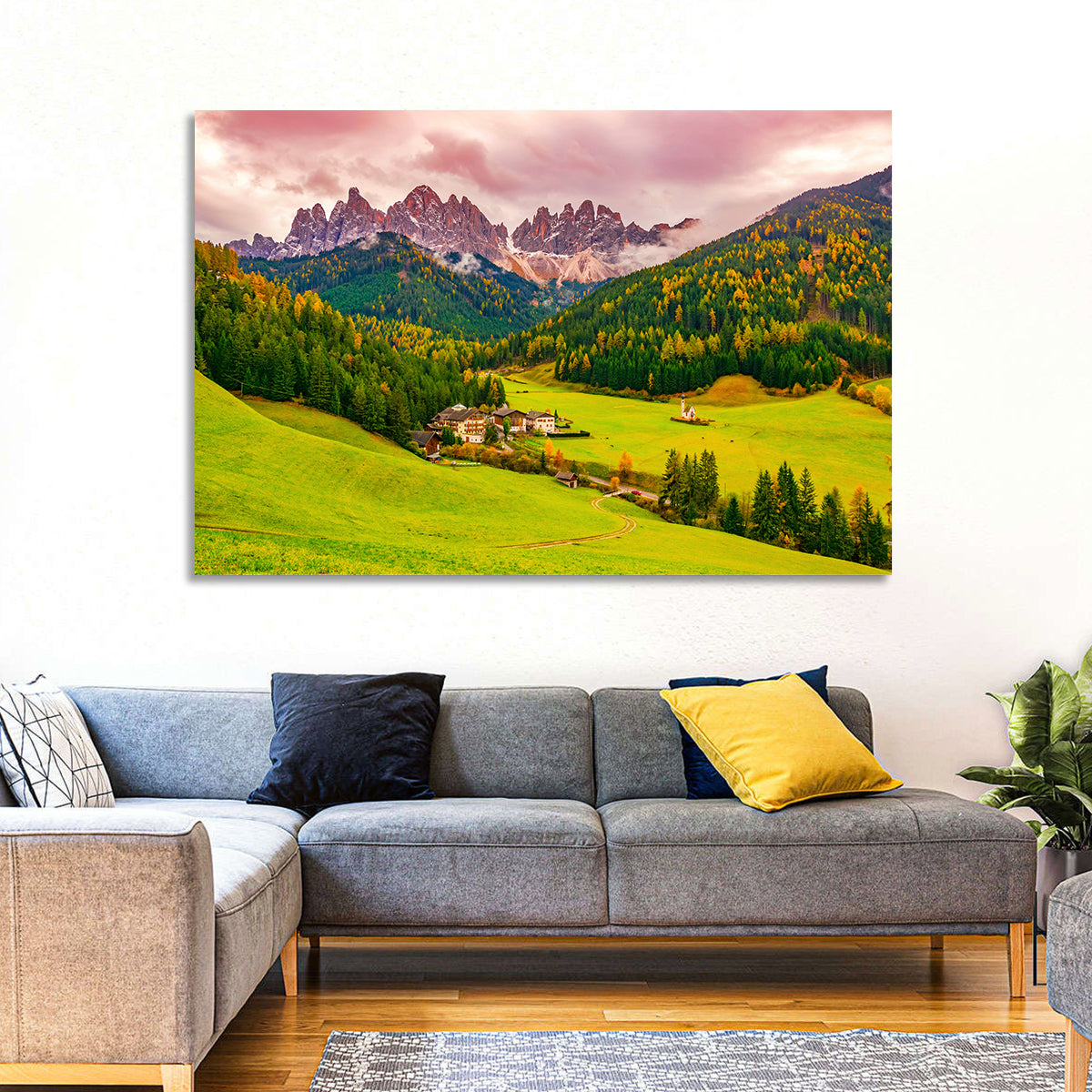 St Johann Church, Santa Maddalena Wall Art in a room, landscape