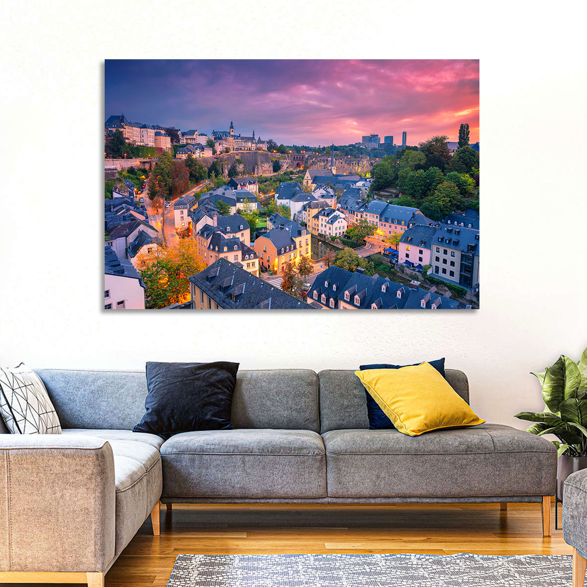 Luxembourg Grund at Dusk Wall Art