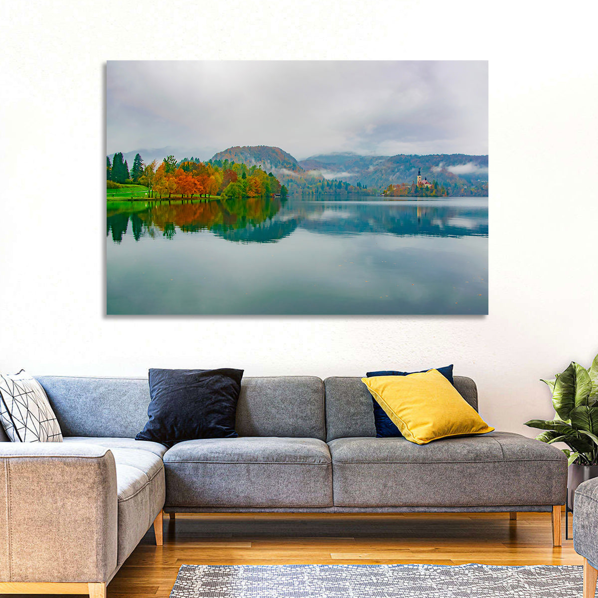 Lake Bled Island Church Wall Art