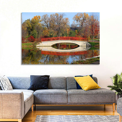 Tenney Park Stone Bridge Reflection Wall Art