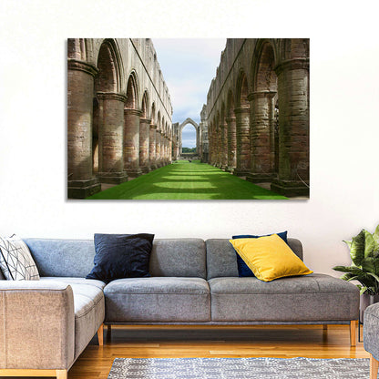 Fountains Abbey Ruins Grassy Nave View Wall Art