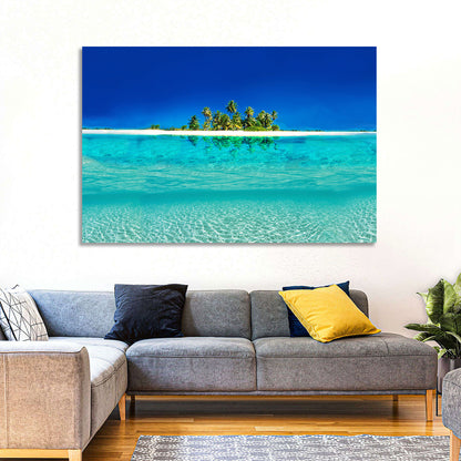 Tranquil Split-level Tropical Island Seascape Wall Art