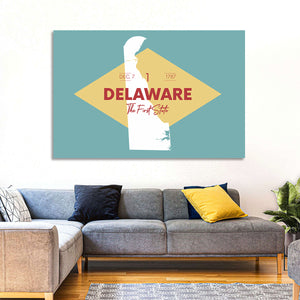 Delaware State Map Wall Art