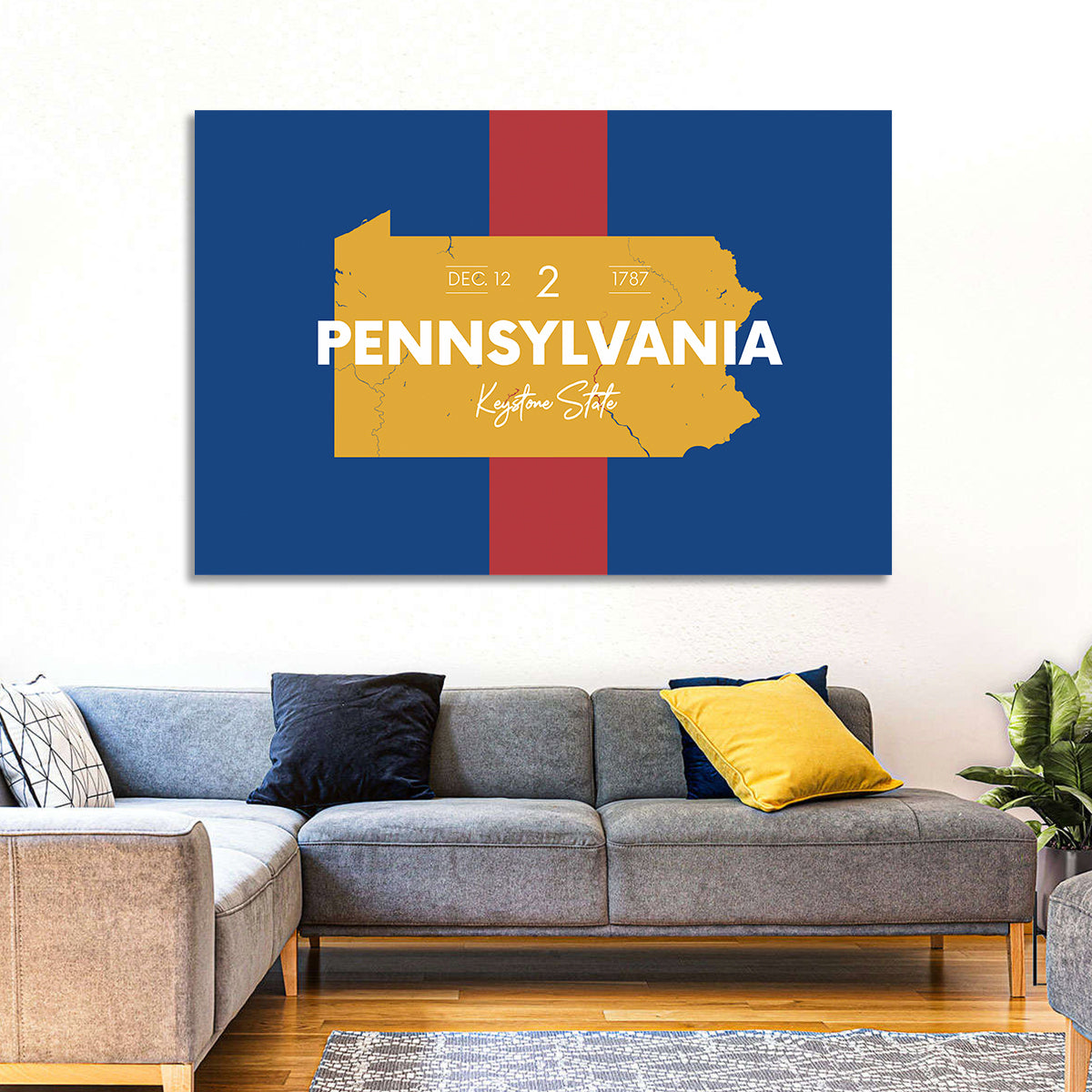 Pennsylvania State Map Wall Art