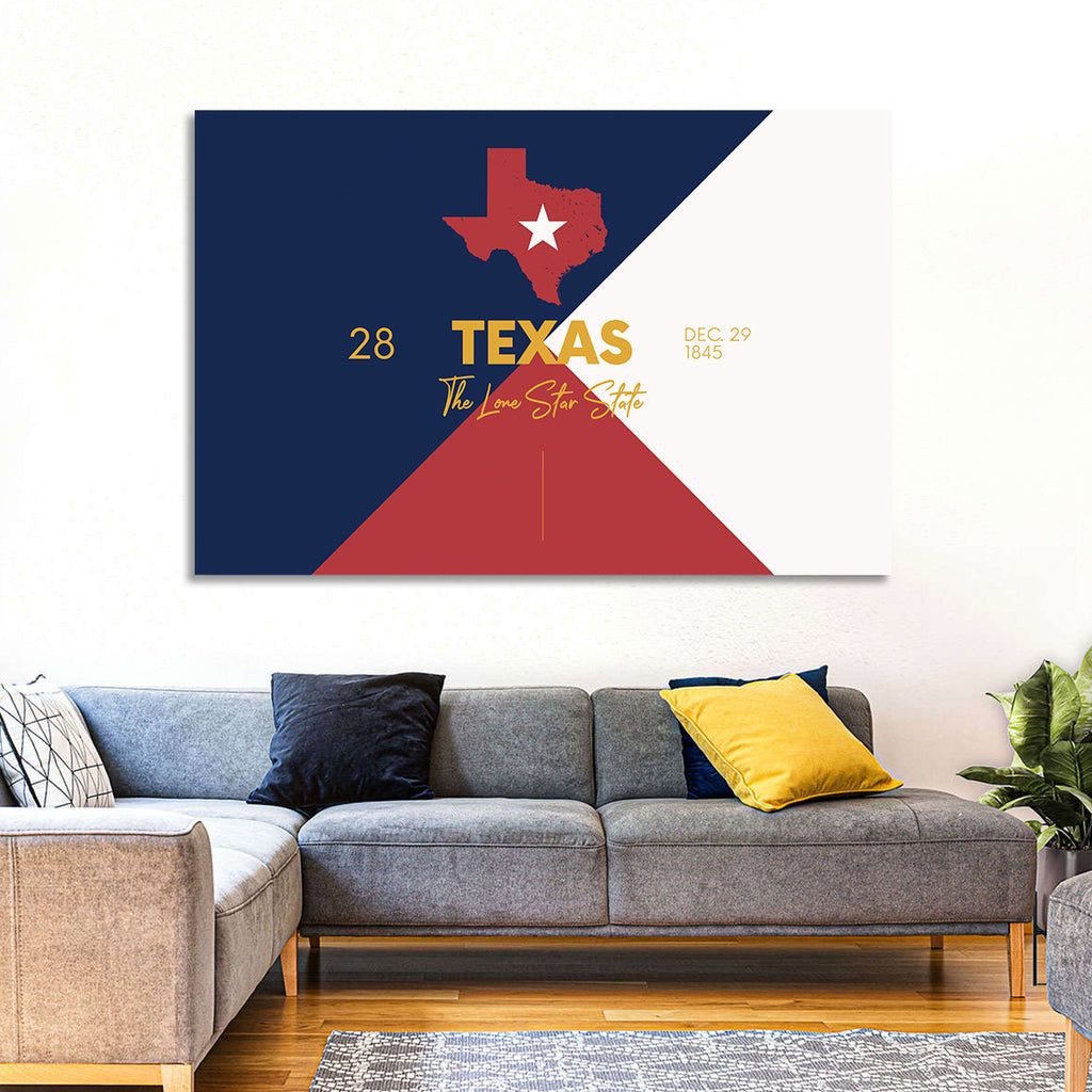 Lone Star State Map Wall Art