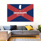 Mississippi Map, the Magnolia State Wall Art